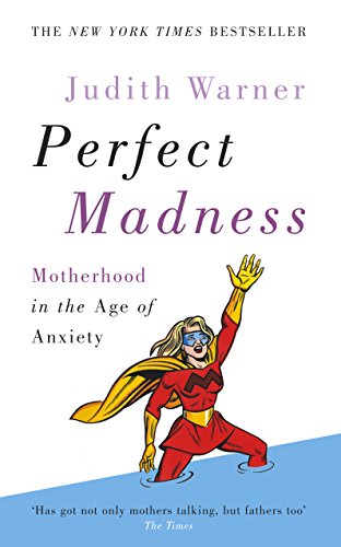 Book cover: "Perfect Madness" depicts a superheroine in a red suit.
