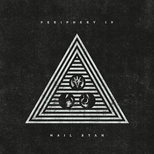 "Album cover art featuring a white triangle with symbols on a black background."