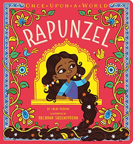 Book cover: “Rapunzel” with a girl and long, dark hair.