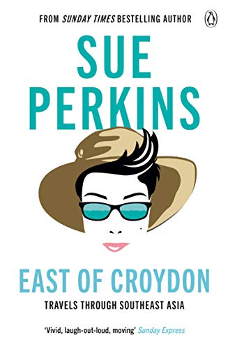 Book cover featuring author Sue Perkins with a travel illustration.