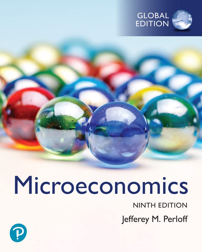 Textbook cover for "Microeconomics, Ninth Edition" with colorful marbles.