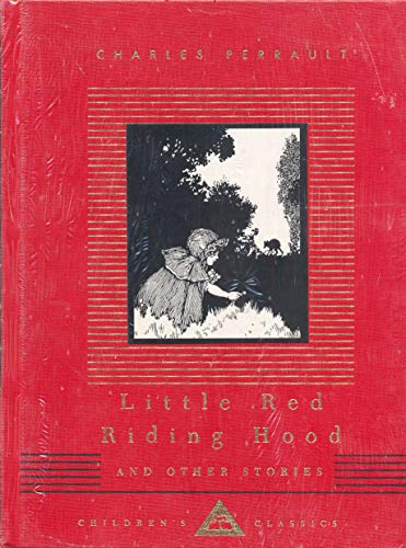 Red book cover with illustration of Little Red Riding Hood in woods.