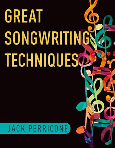 Book cover: "Great Songwriting Techniques" by Jack Perricone, with musical notes.
