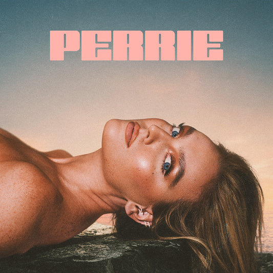Album cover for Perrie, featuring a portrait and sunset background.