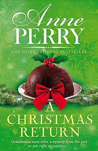 Book cover: "A Christmas Return" by Anne Perry, featuring a plum pudding.