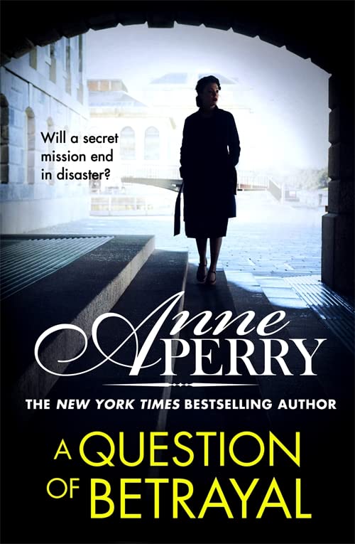 Book cover: woman in black coat walking down a stone staircase.
