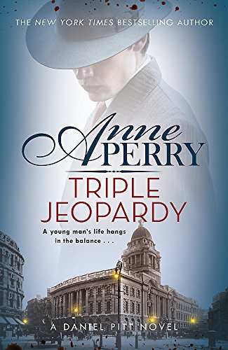 Book cover: man in hat, city hall, and title "Triple Jeopardy".