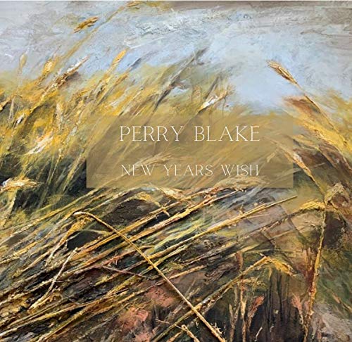 CD cover for Perry Blake’s “New Year’s Wish” with abstract gold artwork.