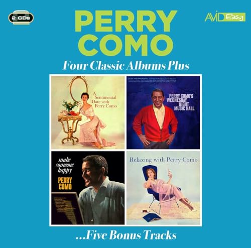 Perry Como album cover featuring four classic album art images and text.