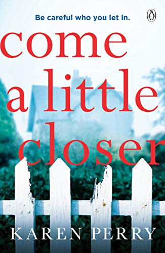 Book cover with red text, a white picket fence, and a house in background.
