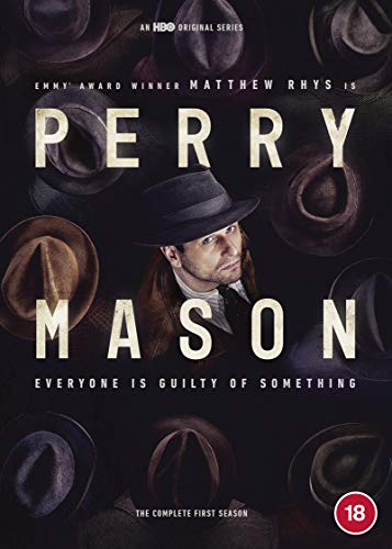 DVD cover for "Perry Mason" featuring a man in a fedora surrounded by hats.