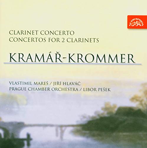 CD cover for clarinet concertos by Kramář-Krommer, with landscape background.