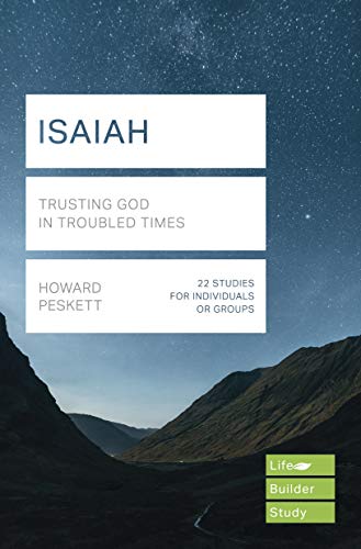 Book cover with "Isaiah" title over a mountain and starry sky.