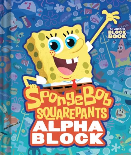SpongeBob SquarePants book cover with colorful alphabet and character illustrations.