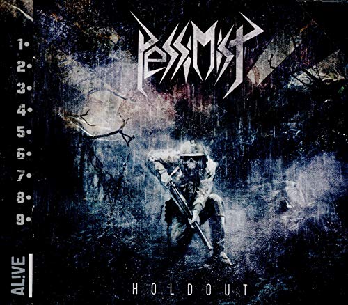 CD cover for "Pessimist - Holdout" featuring a soldier in a desolate landscape.