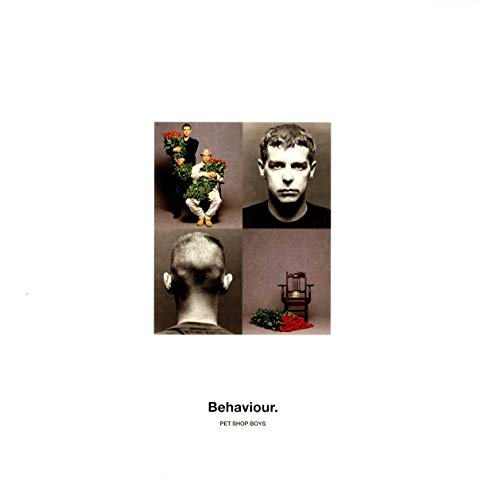 "Pet Shop Boys album cover featuring a collage of four photographs with flowers."
