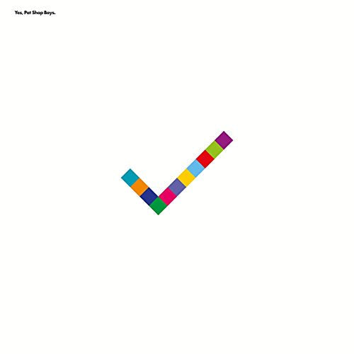 "Pet Shop Boys vinyl album cover featuring a multicolored checkmark on a white background."