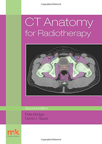 The image shows a book cover with a CT scan image on a pink background.