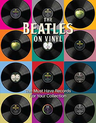 Book cover featuring nine vinyl records with “The Beatles” text overlay.