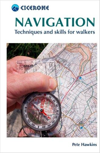 Book cover: hand holding compass over a topographic map.