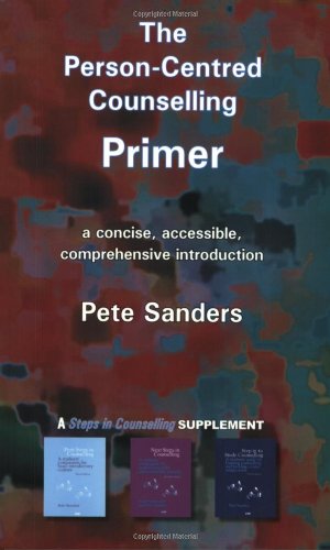 Book cover: "The Person-Centred Counselling Primer" by Pete Sanders, with three smaller books below.