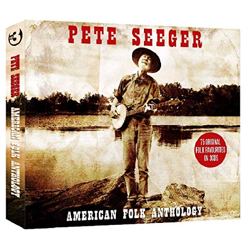 Pete Seeger album cover: man with banjo, landscape background, text details.