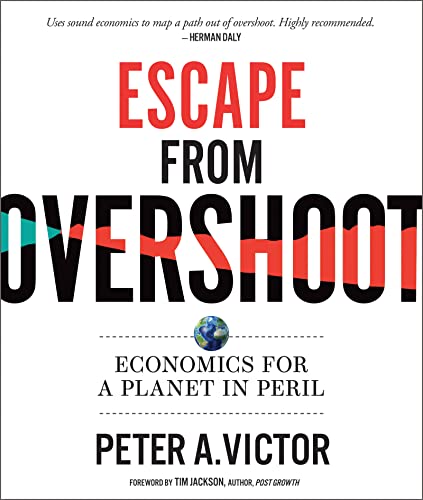 Book cover: "Escape from Overshoot" with Earth image and red text.