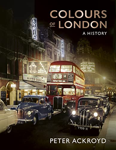 Book cover: vintage London street scene with a red double-decker bus.
