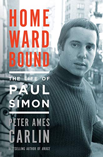 Book cover: "Homeward Bound" biography of Paul Simon with his portrait.