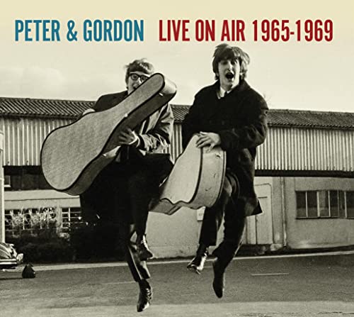 Peter & Gordon album cover featuring two musicians jumping with guitars.