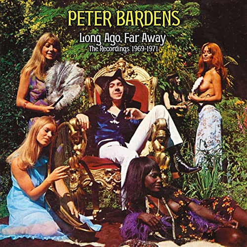 Album cover for Peter Bardens’ “Long Ago, Far Away” featuring people in vintage clothing.