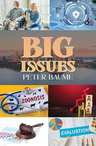 Book cover with images of healthcare, law, and economic graphs.
