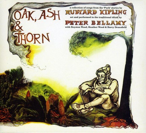 "Album cover featuring a man sitting under a tree with title 'Oak, Ash & Thorn'."