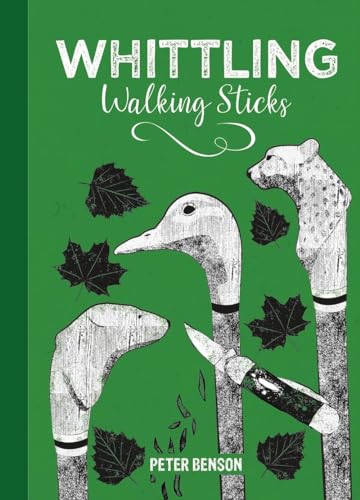 Book cover with carved animal heads on walking sticks and leaves.