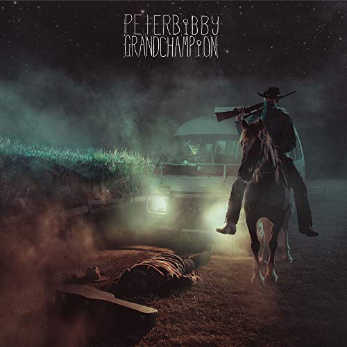 Peter Bibby vinyl album cover: cowboy on horseback, nighttime scene.