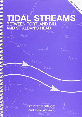 Purple spiral-bound chart showing tidal stream directions and speeds.