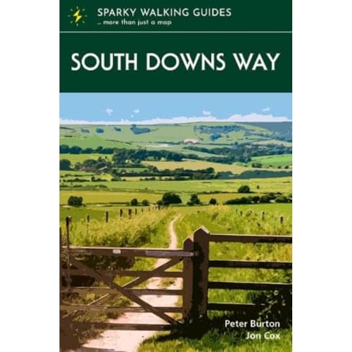 Green guidebook cover with rolling hills and a field gate.