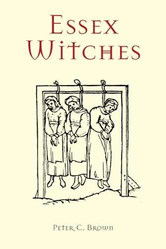 Book cover: "Essex Witches" with a sketch of hanging figures.