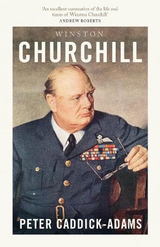 Book cover featuring a portrait of Winston Churchill in military uniform holding spectacles.