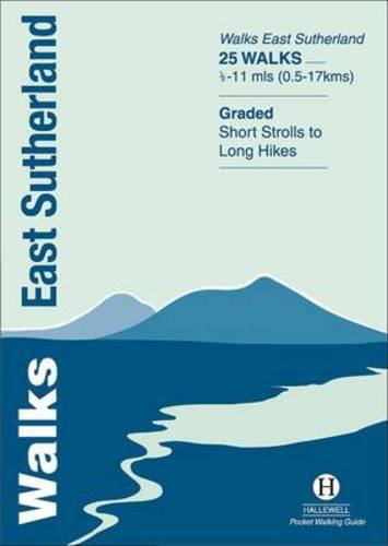 Book cover: "Walks East Sutherland" with mountains and coastal illustration.