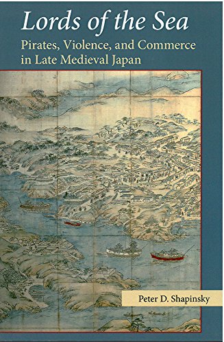 Book cover depicting a vintage Japanese coastal landscape with ships.