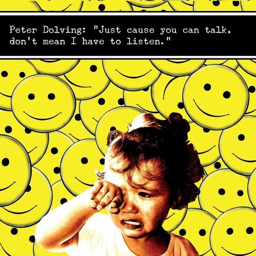 CD cover with a crying child and a background of yellow smiley faces.