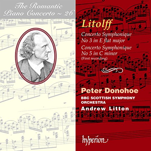 CD cover featuring a portrait of composer Litolff and pianist Peter Donohoe.