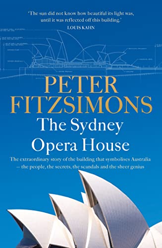 Book cover featuring a blue background, architectural line art, and the Sydney Opera House.