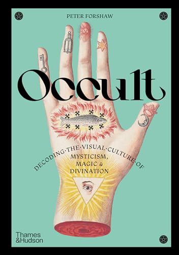 Book cover featuring a hand illustration with mystical symbols on a teal background.