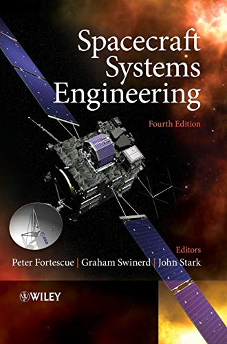 Book cover for Spacecraft Systems Engineering showing a satellite against a space nebula background.
