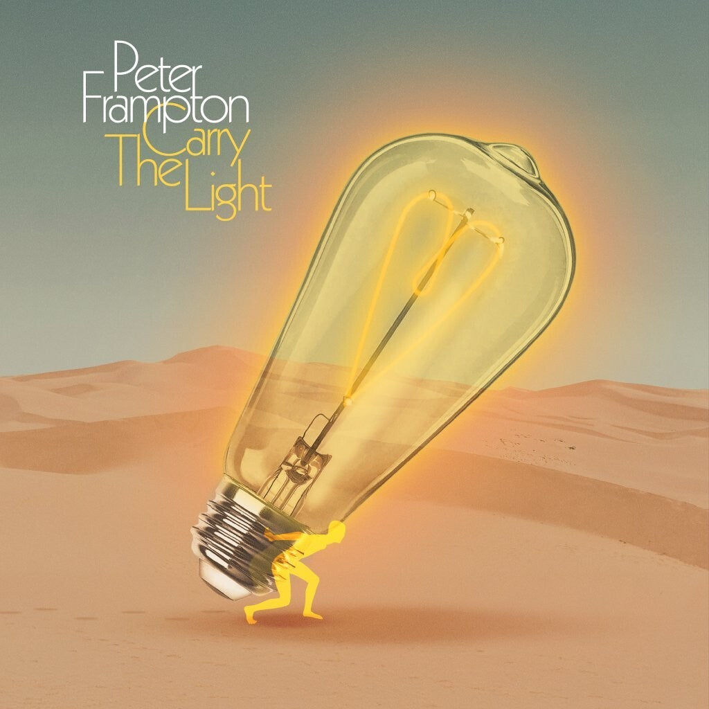 Peter Frampton album cover: a glowing lightbulb over desert sand.