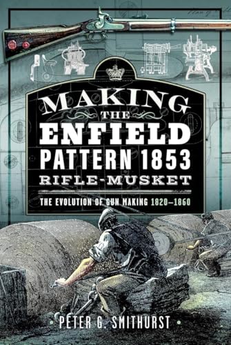 Book cover featuring a rifle, technical drawings, and historical illustrations of gun manufacturing.