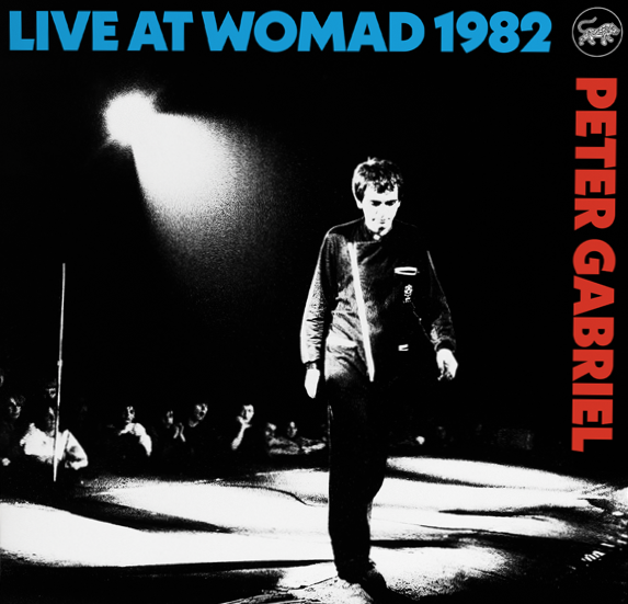 Peter Gabriel album cover: black and white image of a performer onstage.