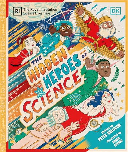 Book cover featuring illustrated diverse scientists with colorful backgrounds.